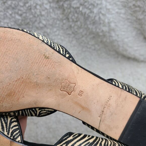 Talbots Zebra Print Peep-toe D'orsay Flats Size 8 - Picture 6 of 6